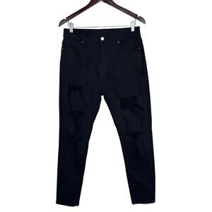 Women's Rocker Size XL Black Distressed Skinny Jeggings